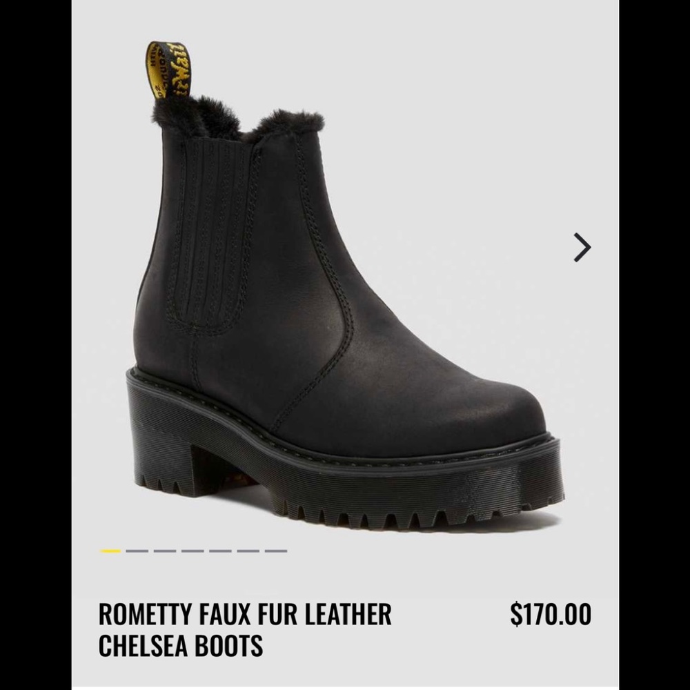 Dr Martin Rometty Faux Fur leather Chelsea boots